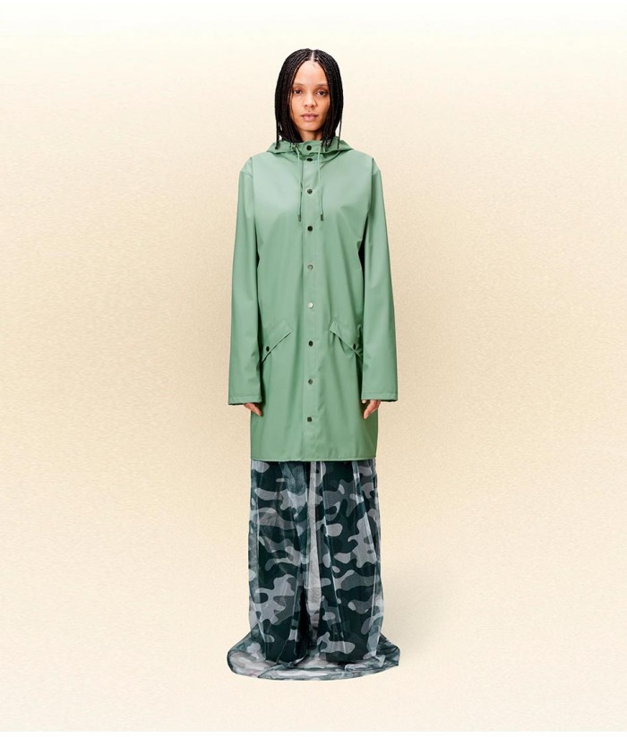 Rains long clearance jacket green