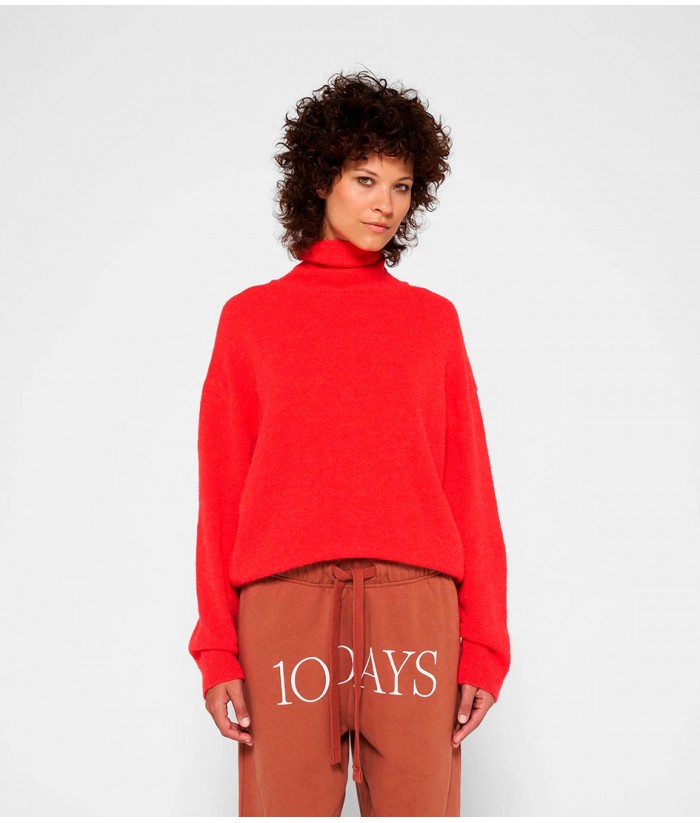 Coral turtleneck clearance sweater