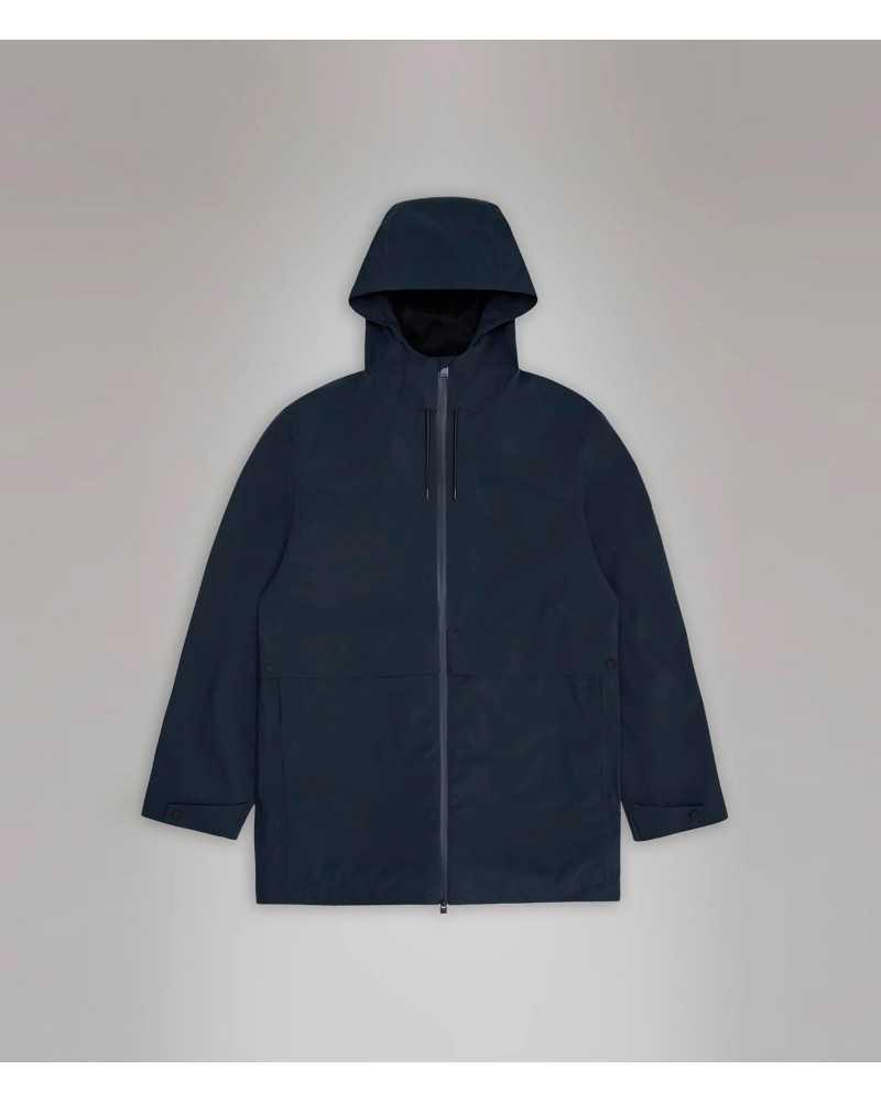 Rains Suva Hardshell Long Jacket Navy | RAINS - Acheter en ligne chez Sune
