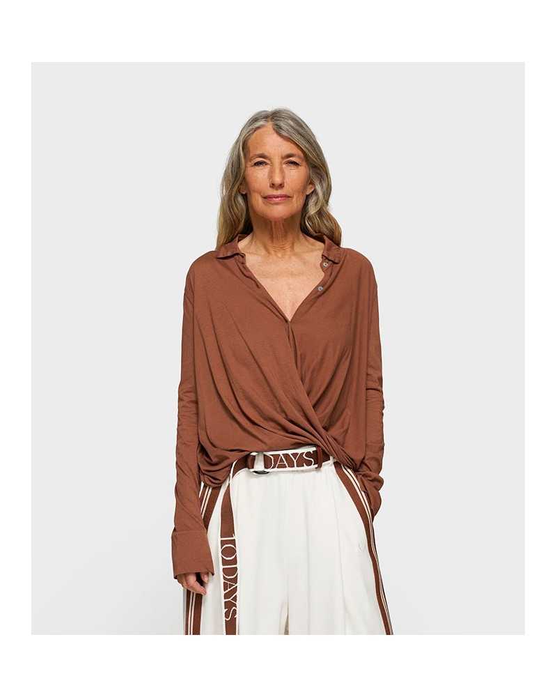 10 Days Wrap Blouse Camel | 10 DAYS - Shop Online at Sune