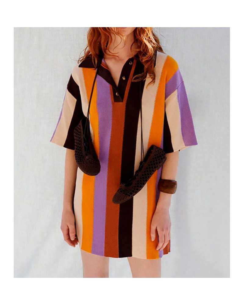 Sessun Holiday Polo Dress Stripes | SESSUN - Shop Online at Sune