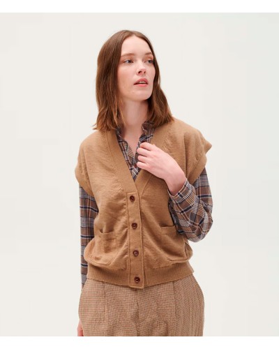 Beatriz Furest Thinker Bell Vest Camel