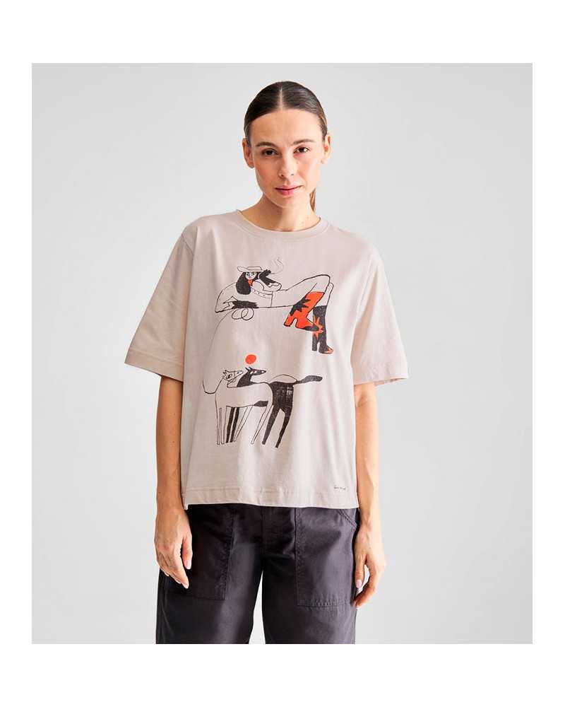 Dedicated Star Boots Tshirt Ecru
