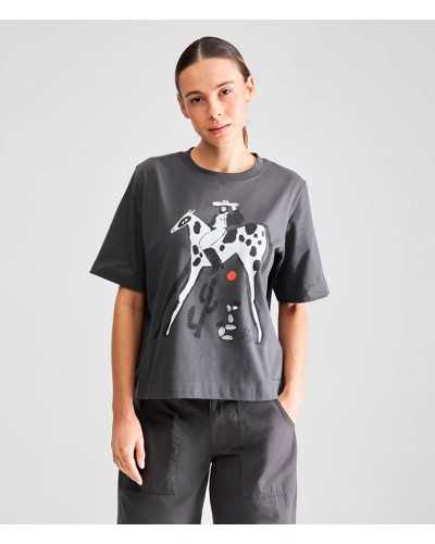 Dedicated Cowgirl Tshirt Charcoal