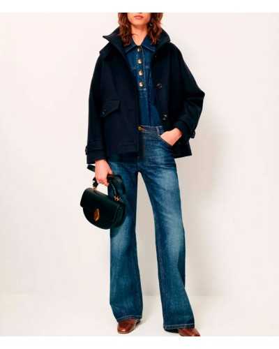 Sessun Lee Wooly Coat Navy