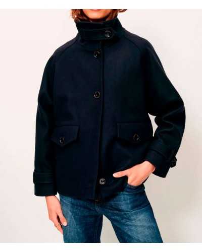 Sessun Lee Wooly Coat Navy