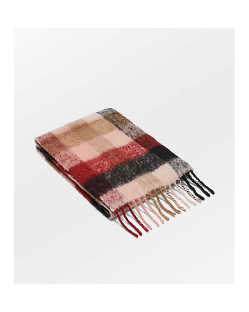 Becksondergaard Check Scarf Burgundy | Shop Online at Sune