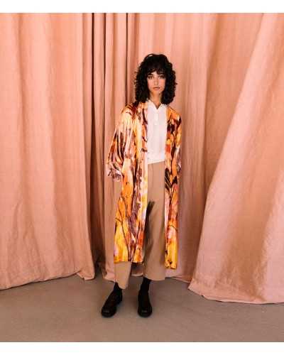 Maitane Bilbao Peach Kimono Print