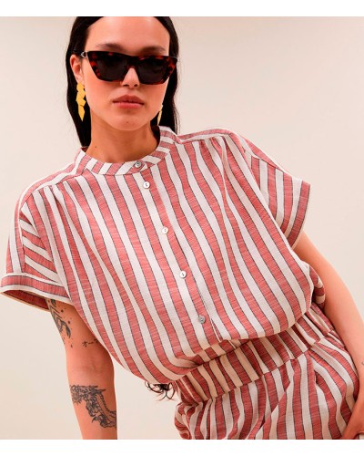 By Bar Minte Shirt Red Stripe