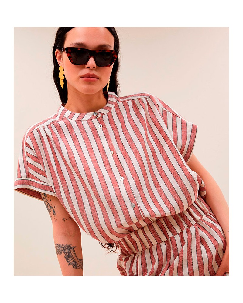 By Bar Minte Shirt Red Stripe