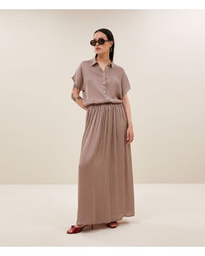By Bar Reva Skirt Wine Stripe