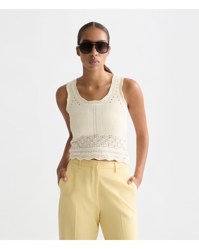 Maison Scotch Top Crochet White
