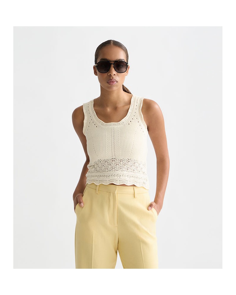 Maison Scotch Top Crochet White