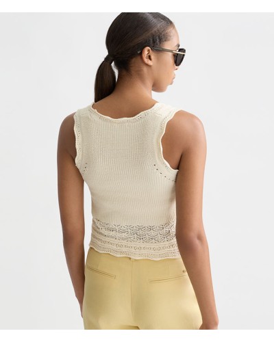 Maison Scotch Top Crochet White