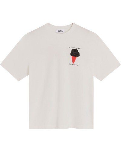 Bask In The Sun Ice Cream Tee White