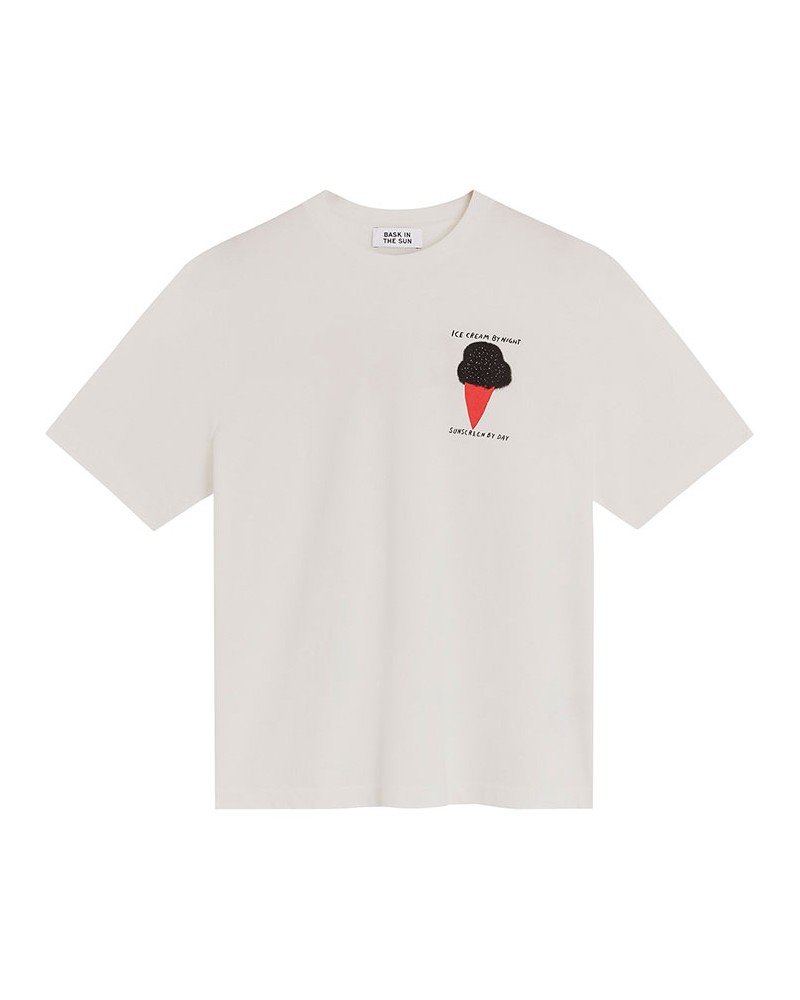 Bask In The Sun Ice Cream Tee White