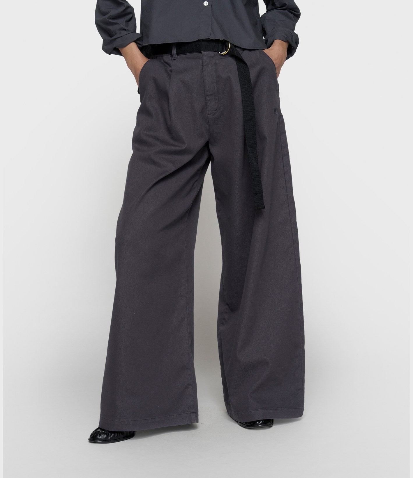10 Days Wide Pants Jog Twill Steel Blue