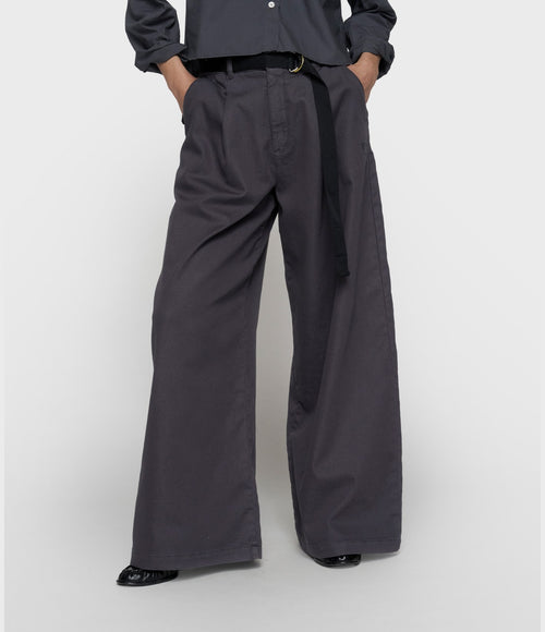 10 Days Wide Pants Jog Twill Steel Blue