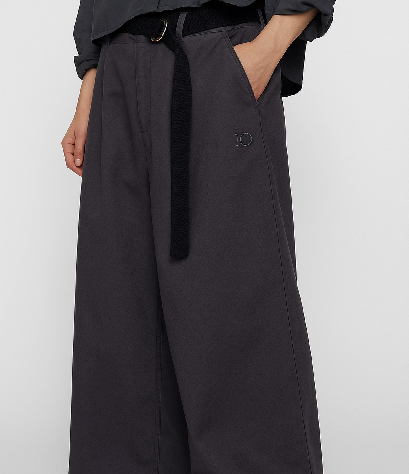 10 Days Wide Pants Jog Twill Steel Blue