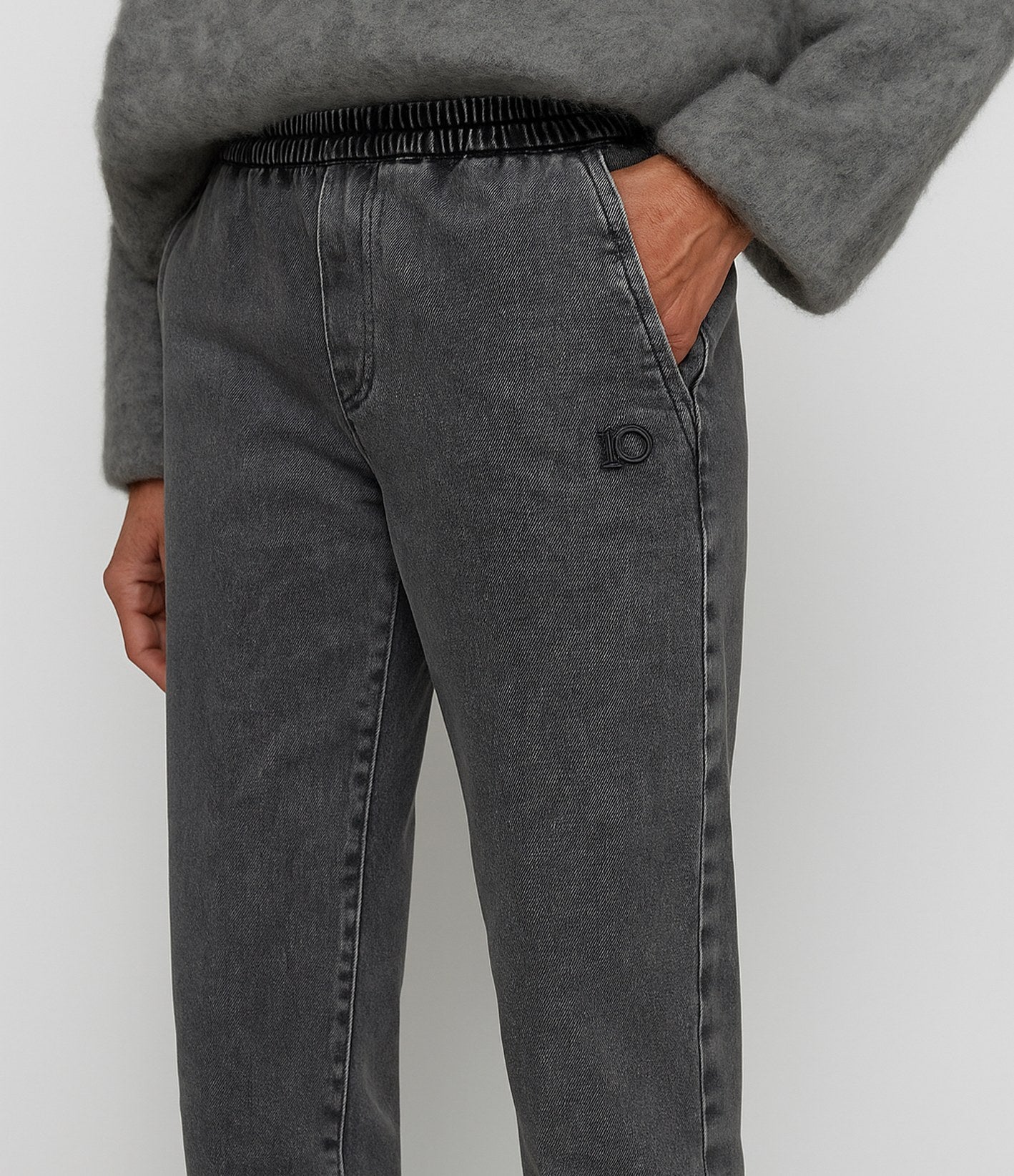 10days Easy Pants Jog Denim Gris Jaspeado