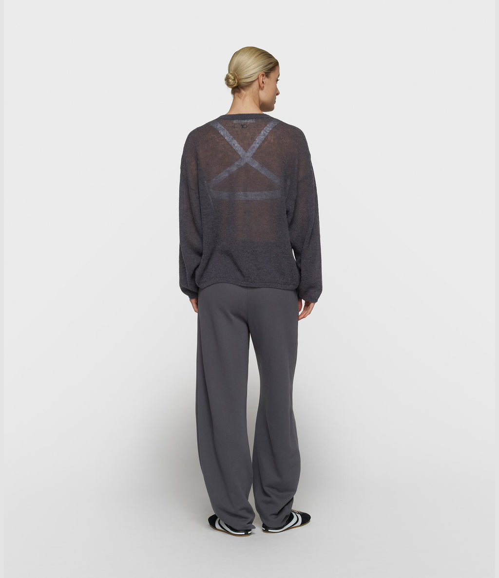 10days Thin V-Neck Knit Sweater Steel Blue