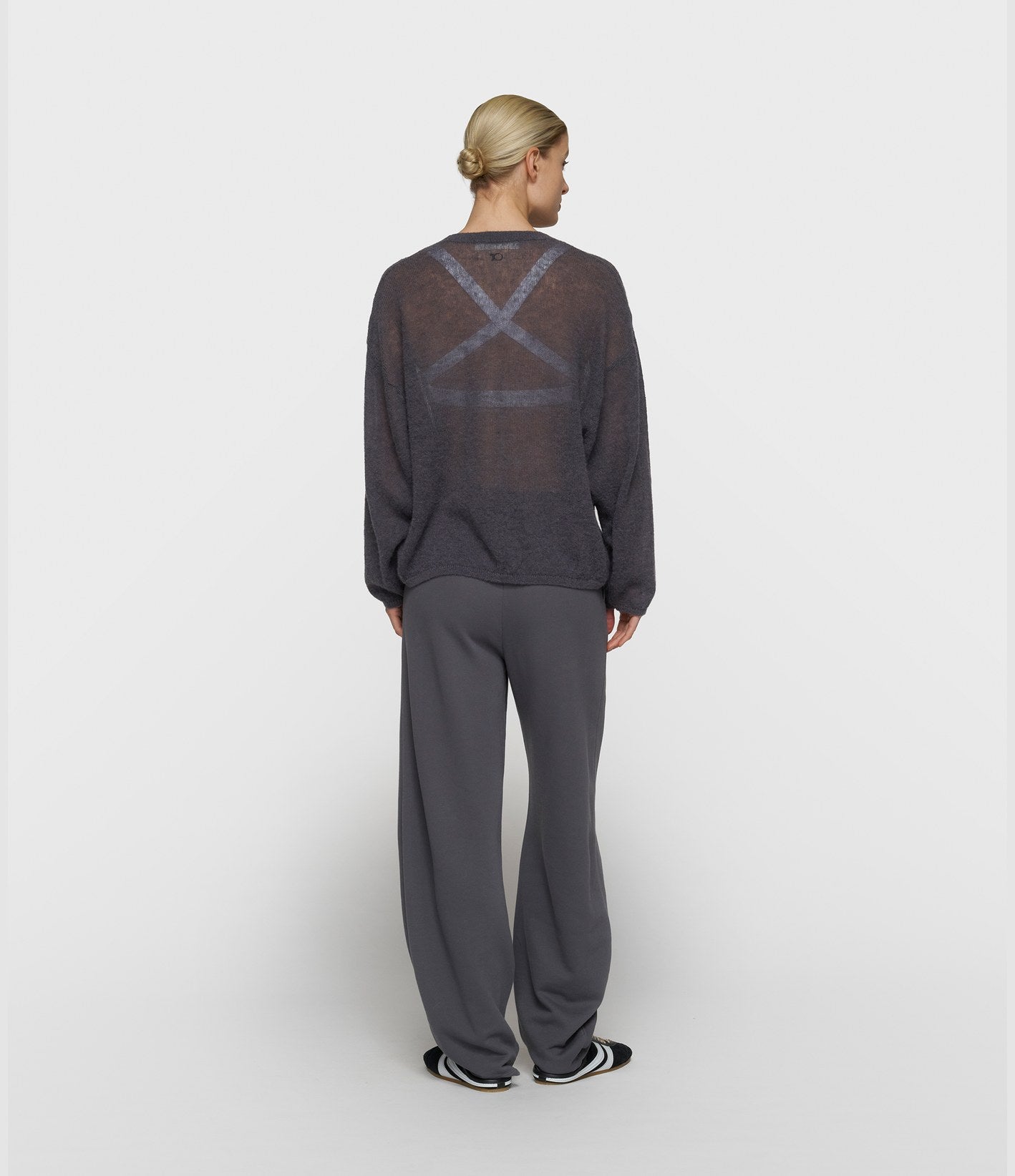 10days Thin V-Neck Knit Sweater Steel Blue