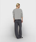 10days Boat Neck Top Stripes Ecru/Steel Blue