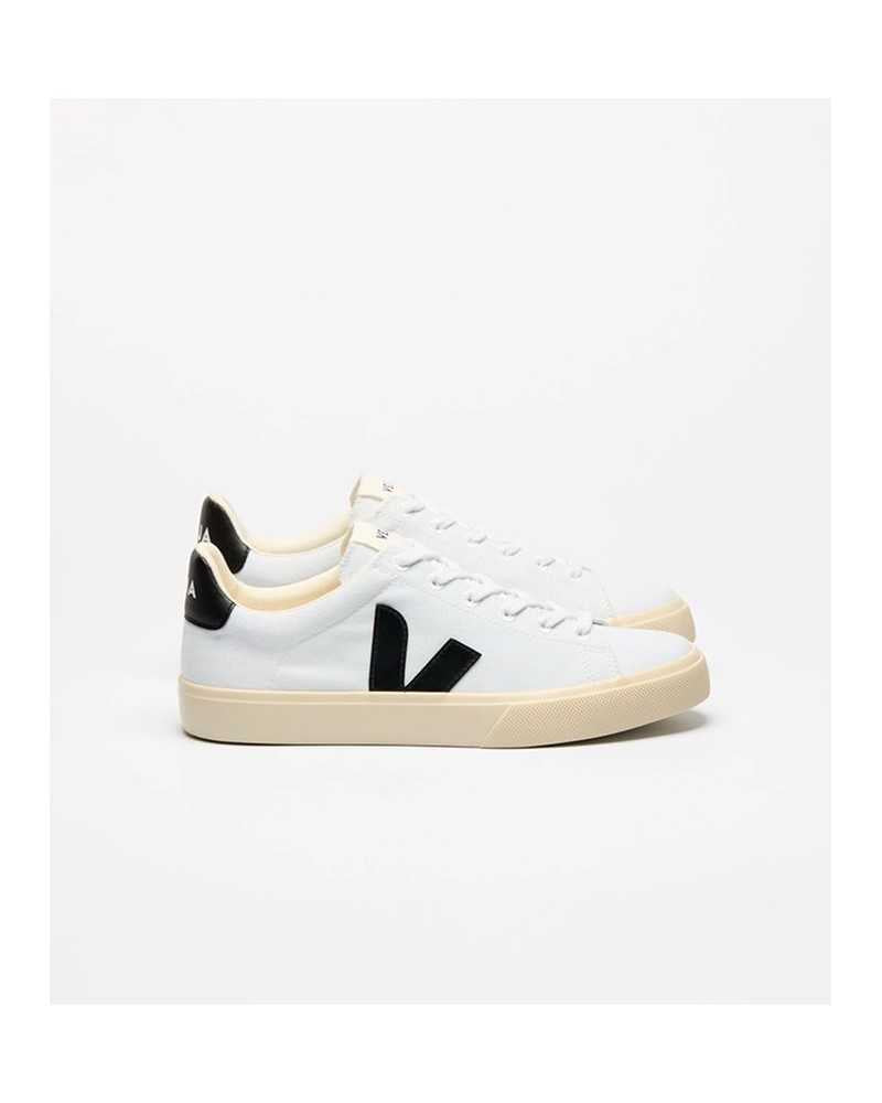 Veja Campo Canvas White Black