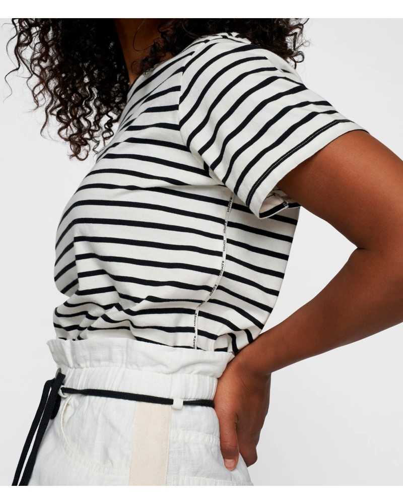 10 Days Petite Tee Stripes Ecru Black