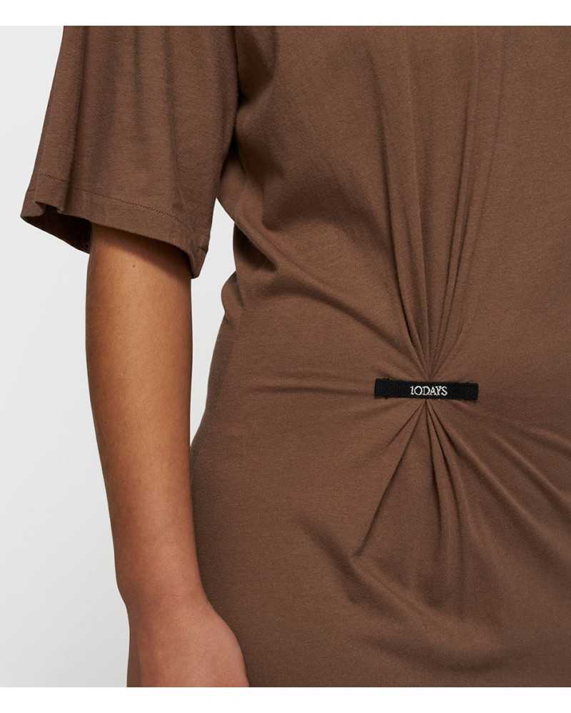 10 Days Tee Dress Gathering Brown