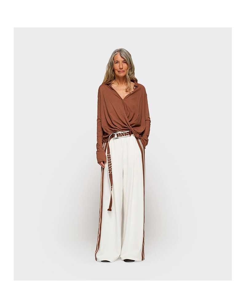 10 Days Wide Pants Tape White
