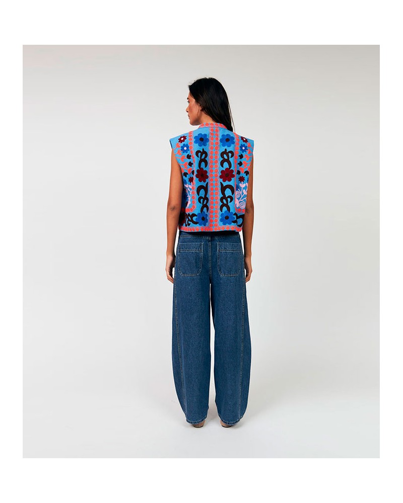 Lollys Laundry Binll Gilet Bleu