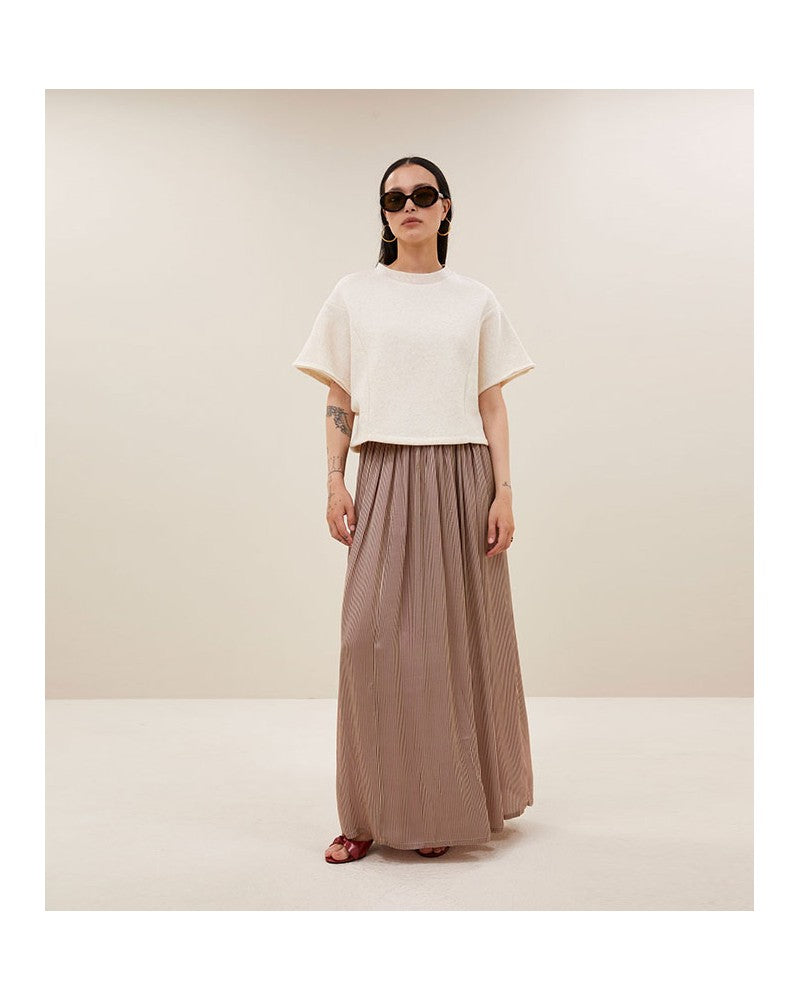 By Bar Reva Skirt Wine Stripe