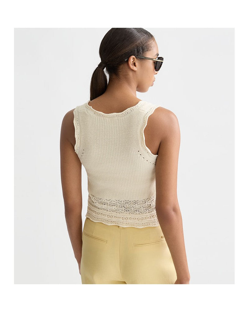 Maison Scotch Top Crochet White