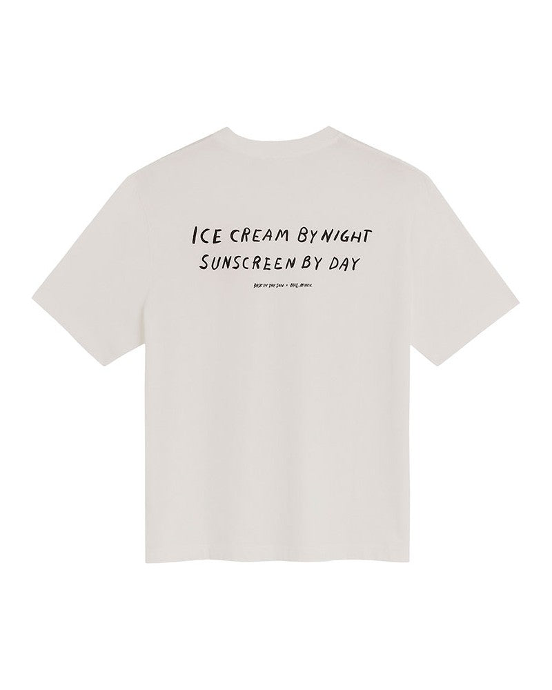 Bask In The Sun Ice Cream Tee White