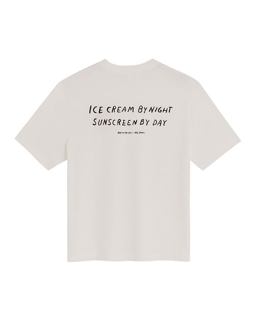 Bask In The Sun Ice Cream Tee White