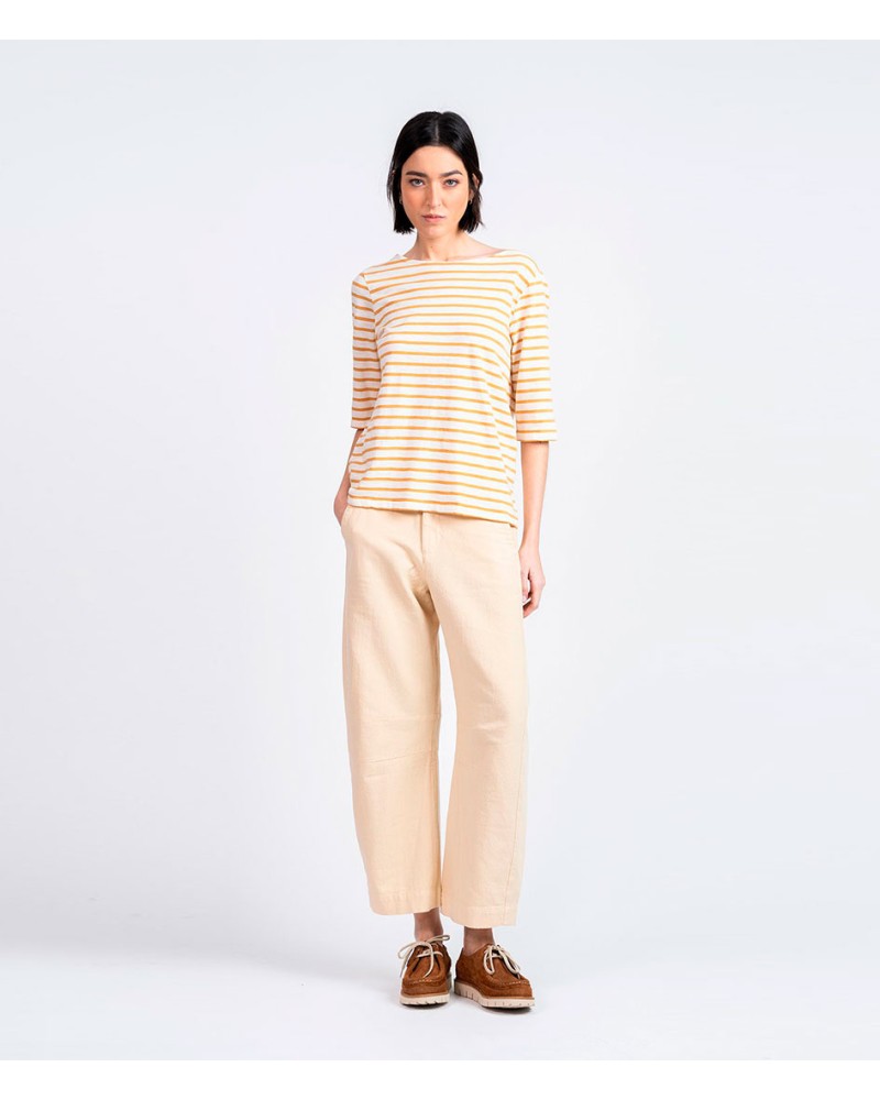T-shirt Loreak Bogak Blanc Caramel