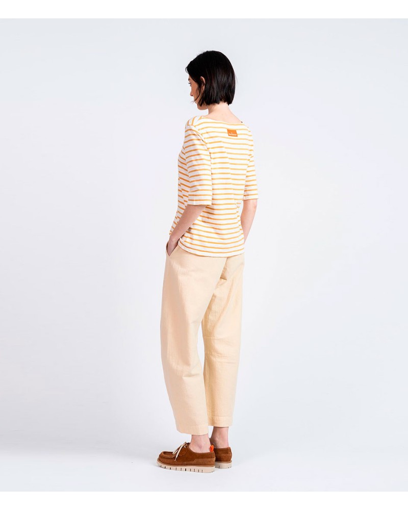 T-shirt Loreak Bogak Blanc Caramel