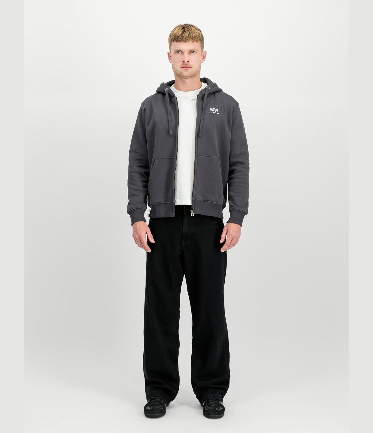 Alpha Industries Basic Zip Hoodie SL Vintage Grey