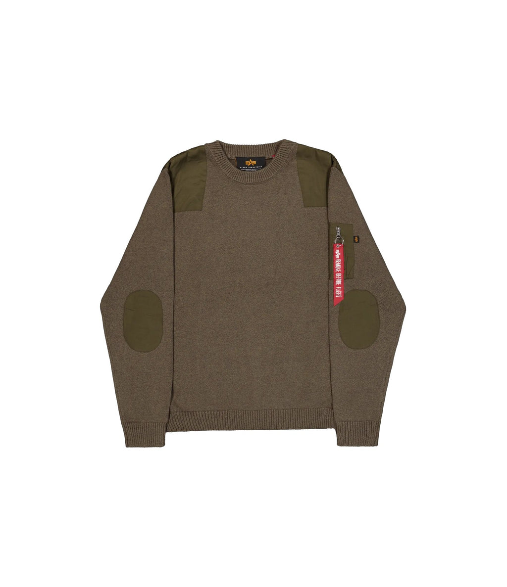 Alpha Industries Knitted Utility Pullover Mud Olive