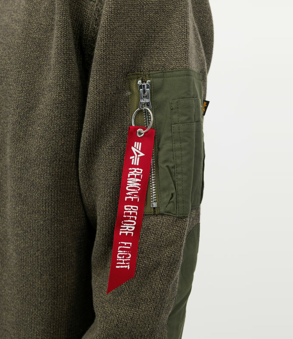 Alpha Industries Knitted Utility Pullover Mud Olive