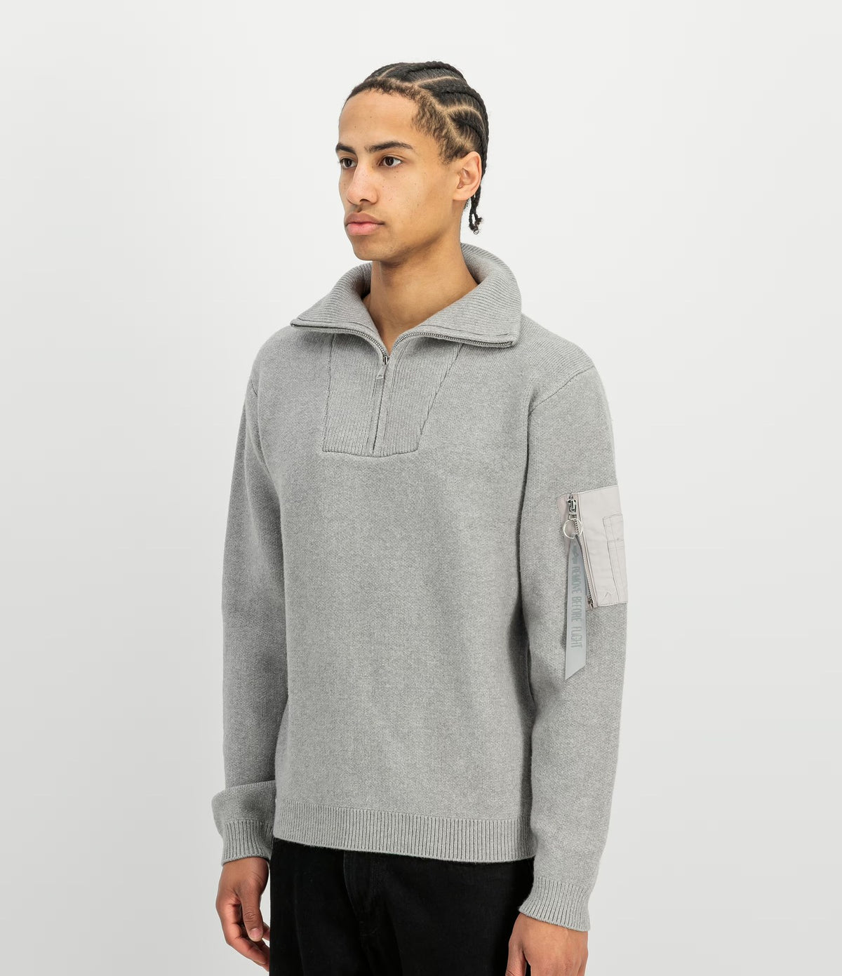 Alpha Industries Knitted Troyer Silver