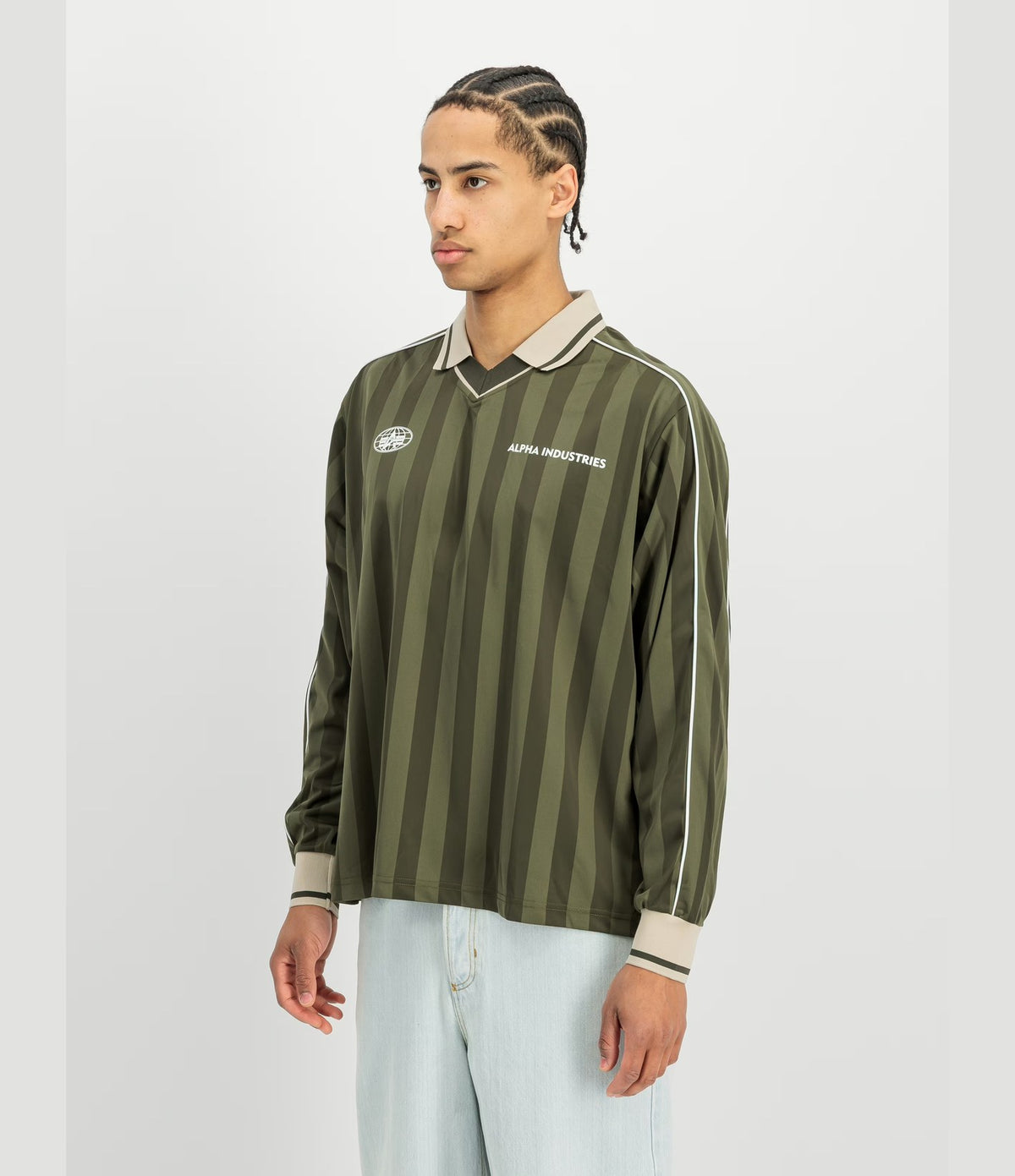 Alpha Industries Track Tricot Polo Longsleeve Dark Olive