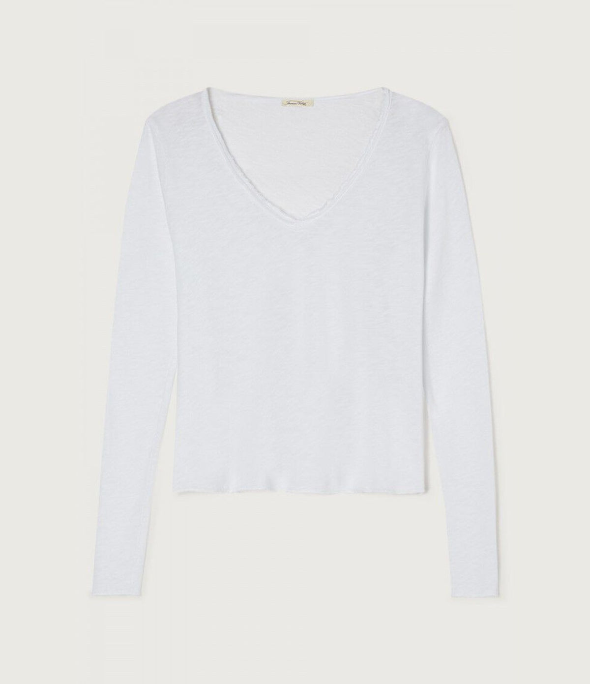 American Vintage Sonoma Long Sleeve V-Neck Blanc