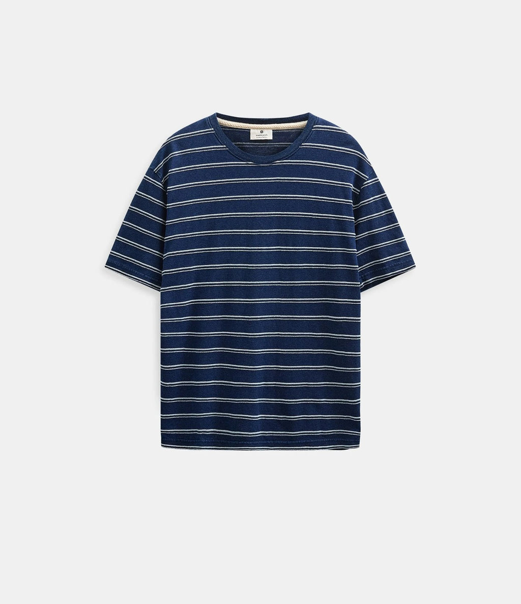 Anerkjendt Villads Indigo Stripe Tee Sky Captain