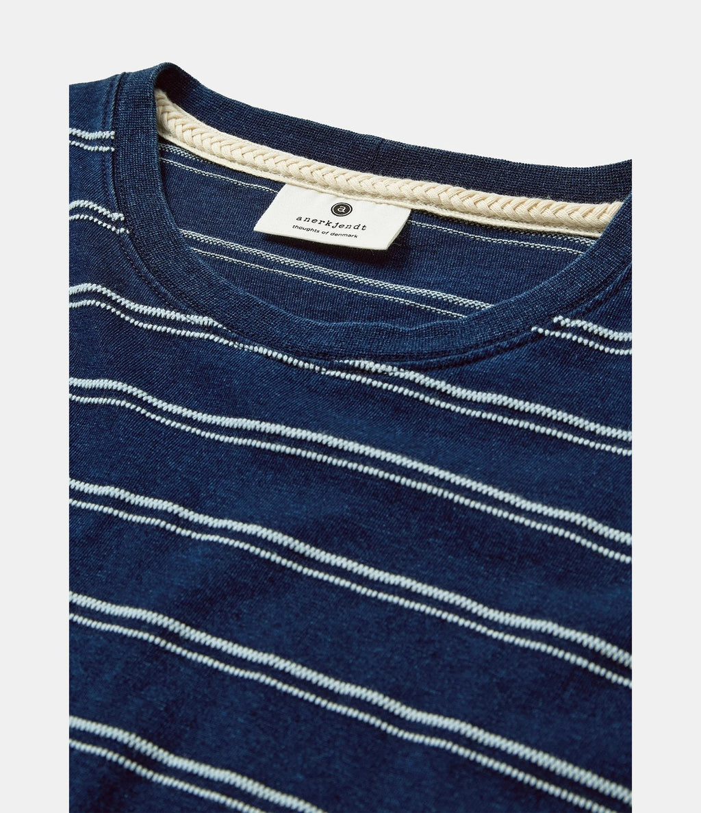 Anerkjendt Villads Indigo Stripe Tee Sky Captain