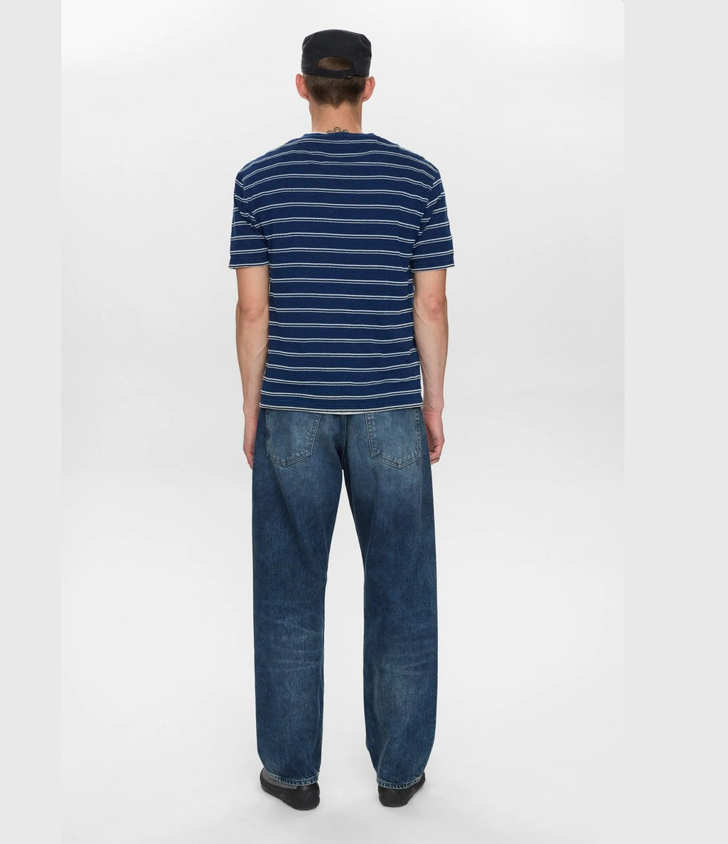 Anerkjendt Villads Indigo Stripe Tee Sky Captain