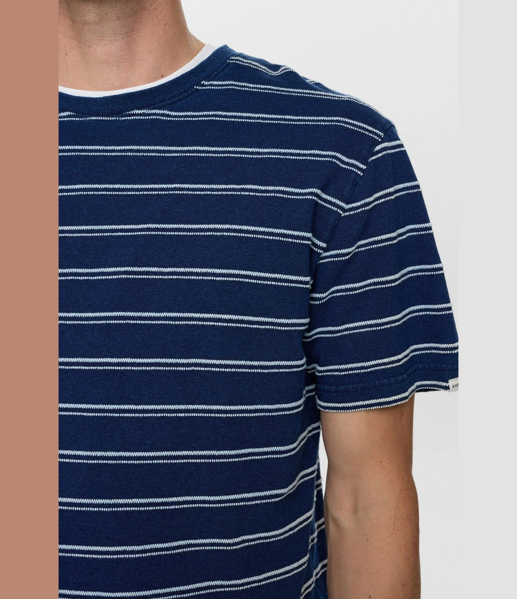 Anerkjendt Villads Indigo Stripe Tee Sky Captain