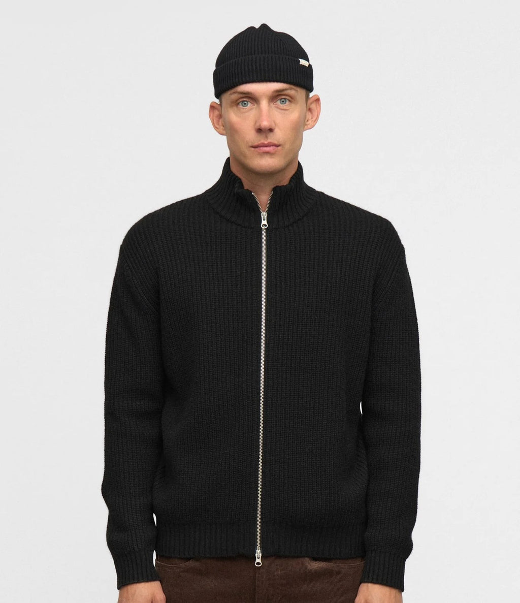 Anerkjendt Sinus Zip Wool Cardigan Caviar