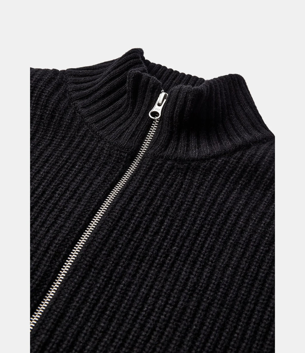 Anerkjendt Sinus Zip Wool Cardigan Caviar